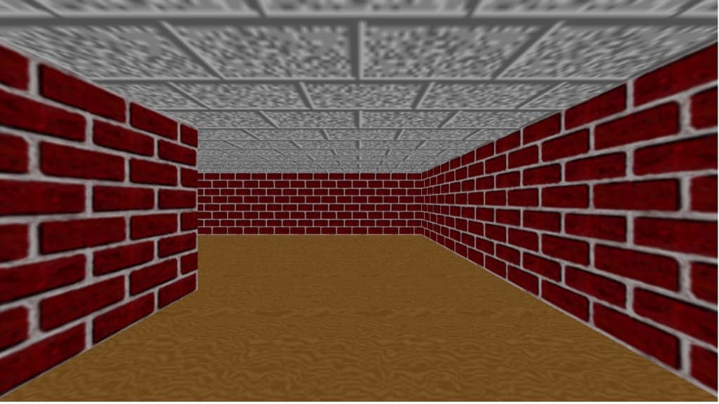 Computer game interface with a brick wall
